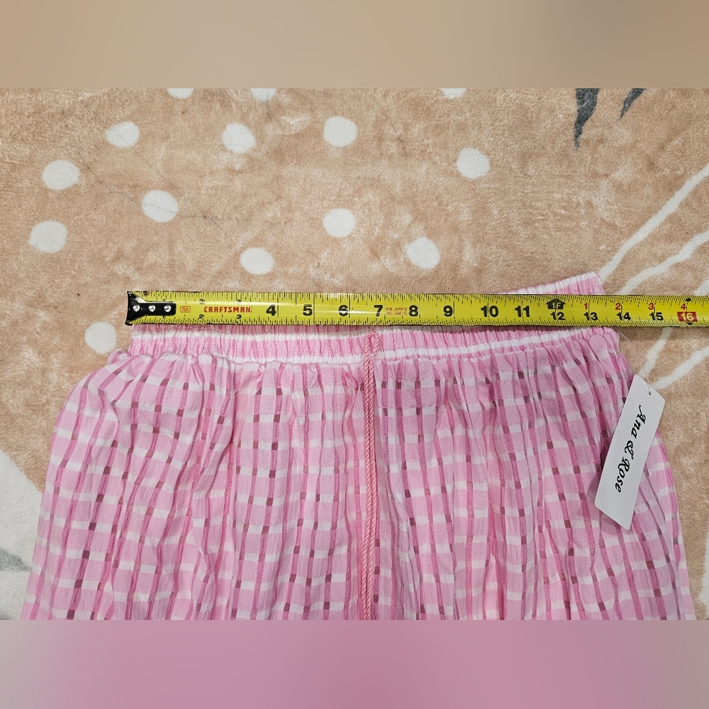 Nwt Anna Rose Gingham Tiered Pink Summer Maxi Long Womens M SKIRT Feminine Fairy - Picture 5 of 7